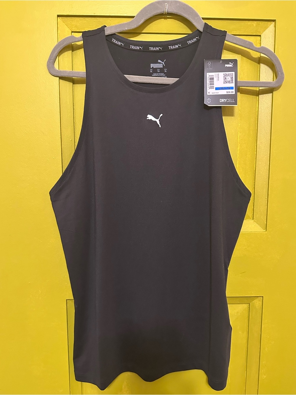 Puma Women’s Black Athletic Tank with White Logo